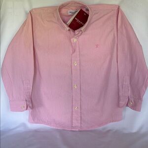 NWT EUROPEAN BRAND NECK & NECK JUNIOR & BABY PINK BOTTOM DOWN SHIRT BOYS’6A